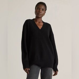 Quince Mongolian Cashmere Oversized V-Sweater